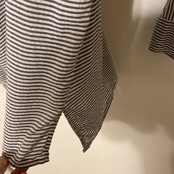 Ann Taylor Lyocell Modal Striped Kimono/Dolman Sleeve Button Down Blouse XL - Picture 11 of 13
